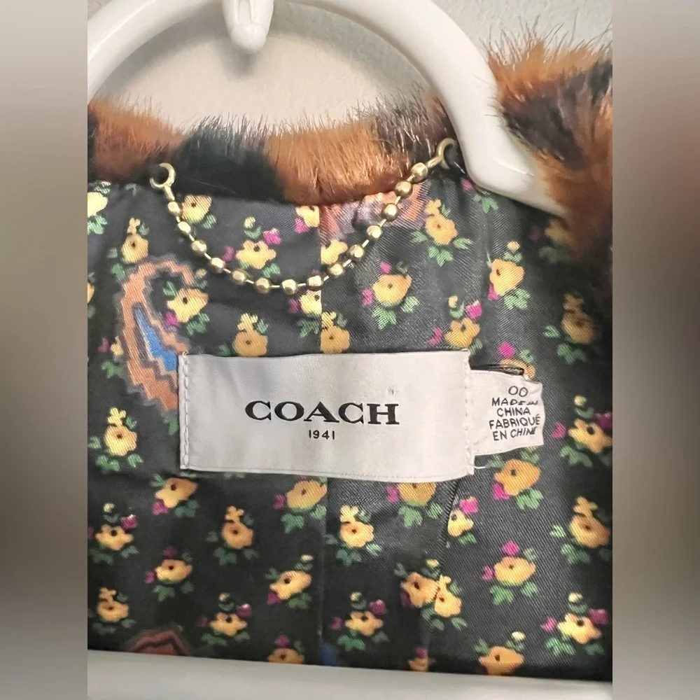 NWOT Coach Leather Trim Coat Size 00/ XS Jacket